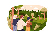 Families with kids in forest nature, a Person Illustration by Good Studio (Thumbnail 5 of 7)