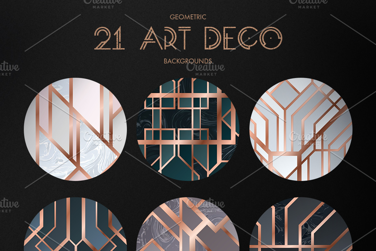 Art Deco Backgrounds, a Texture Graphic by Olga Ryzychenko (Photo 6 of 7)