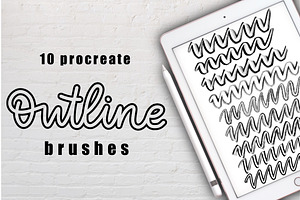 10 Outline Brushes For Procreate