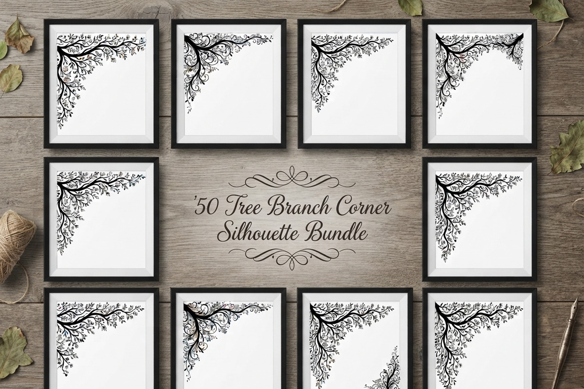50 Tree Branch Corner Silhouette, a Decorative Illustration by Amazin_art (Photo 1 of 27)