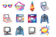 Nostalgic 90s Clipart, an Illustration by Design Market (Thumbnail 2 of 3)