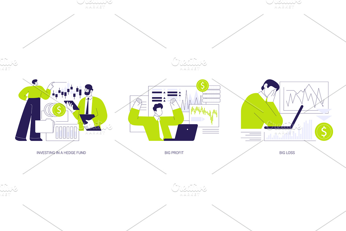 Hedge fund isolated cartoon vector, a Finance Illustration by Visual Generation