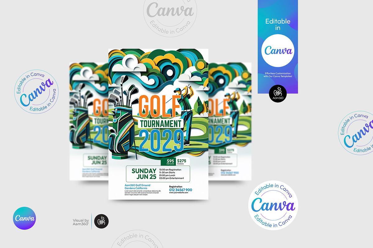 Golf Flyer Template, a Flyer Template by Aam360 (Photo 2 of 3)