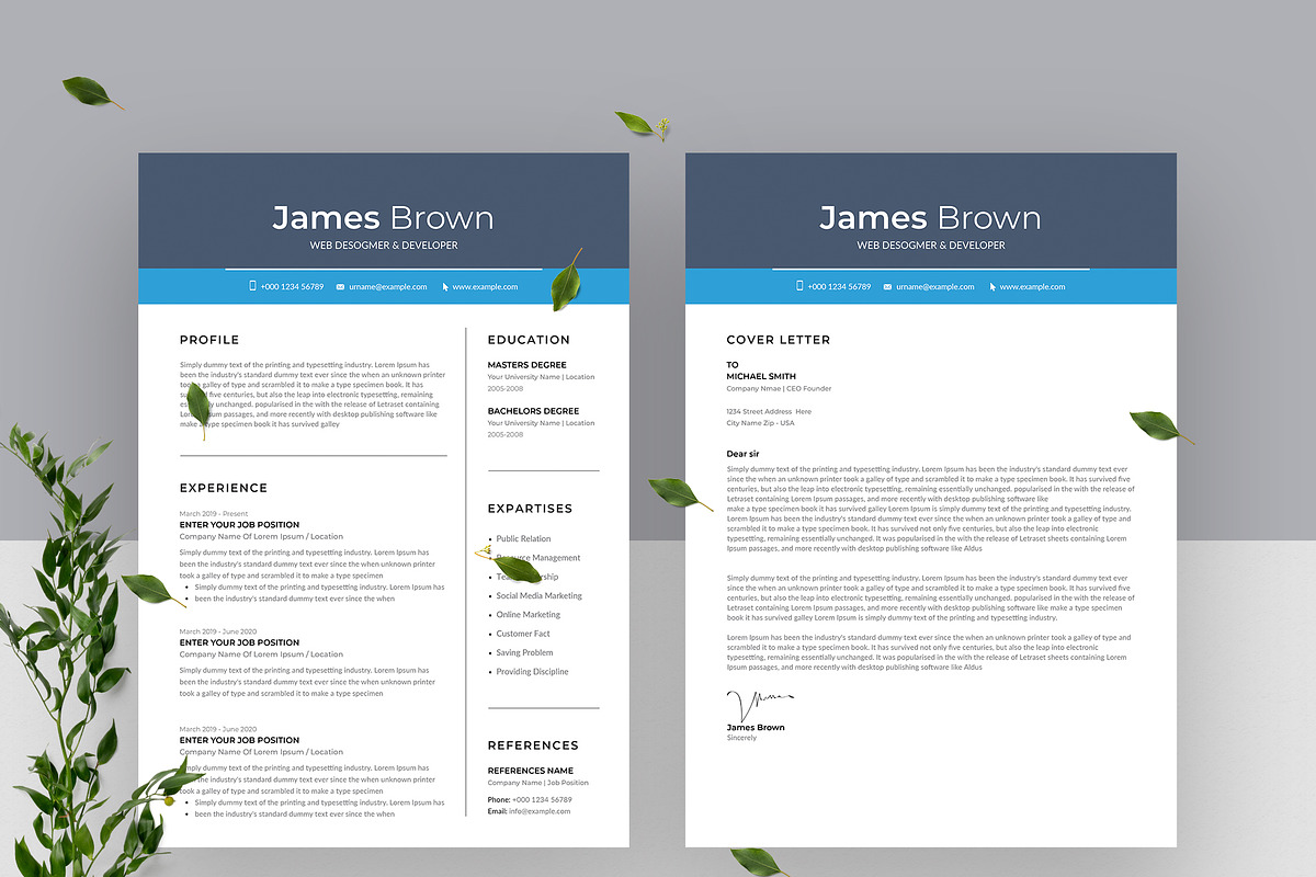 Minimalist Resume/CV, a Resume Template by Aspect_Studio (Photo 2 of 4)