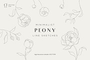 Minimalist Peony Line Sketches, a Decorative Illustration by Galerie Design Studio (Thumbnail 10 of 10)