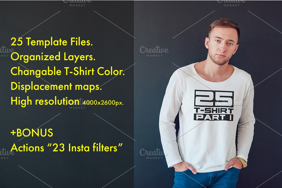 25 T-Shirts Mock-Up (Part 1), a Shirt Mockup by Freeman Studio (Photo 4 of 30)