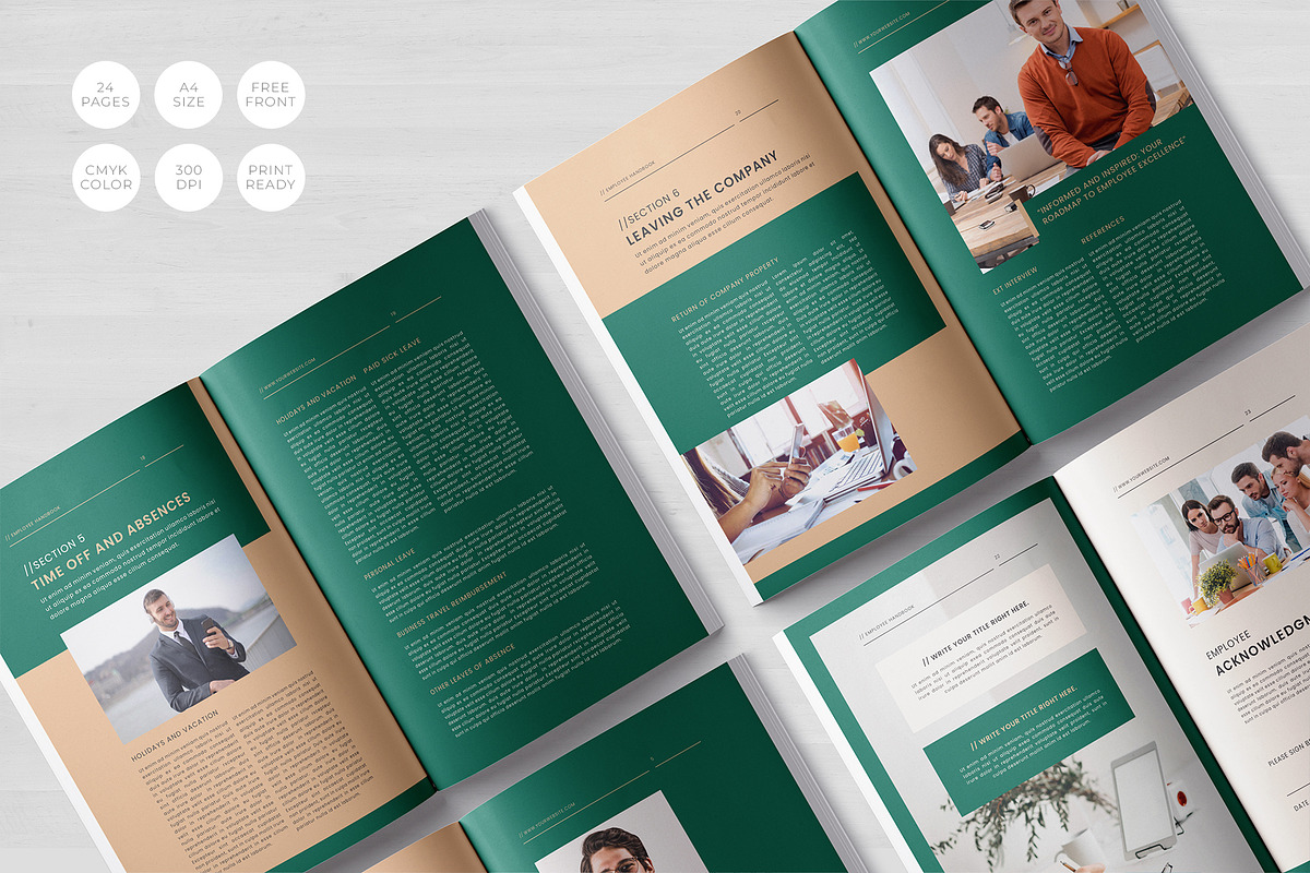 Modern Employee Handbook Template, a Brochure Template by Designsoul14 (Photo 5 of 10)