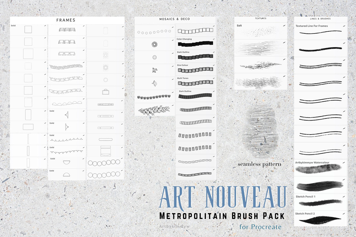 Procreate Art Nouveau Frames Brushes, a Brush Add-On by Artbykimmyw (Photo 8 of 9)
