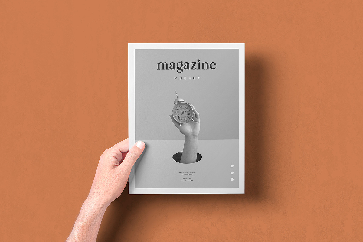 Magazine Cover Mockup, a Product Mockup by DesignNeutrons (Photo 4 of 6)