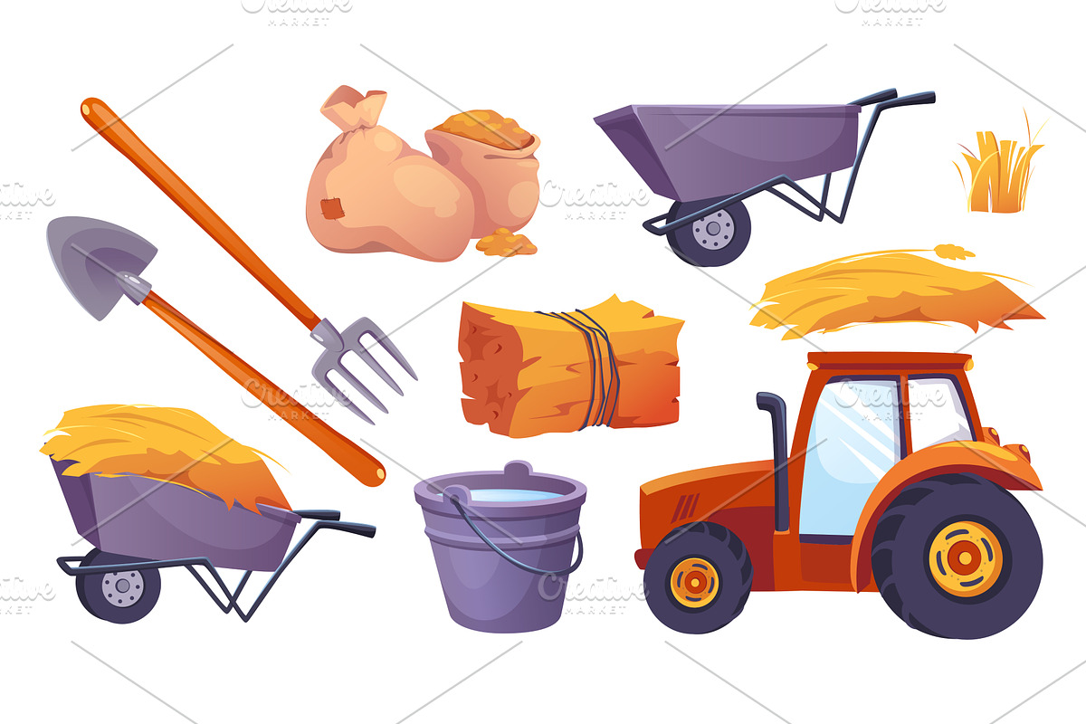 Farm Barn Tools, an Animal Illustration by alexdndz
