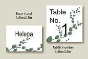 Invitations with eucalyptus leaves, an Invitation Template by Digital illustration shop (Thumbnail 4 of 5)