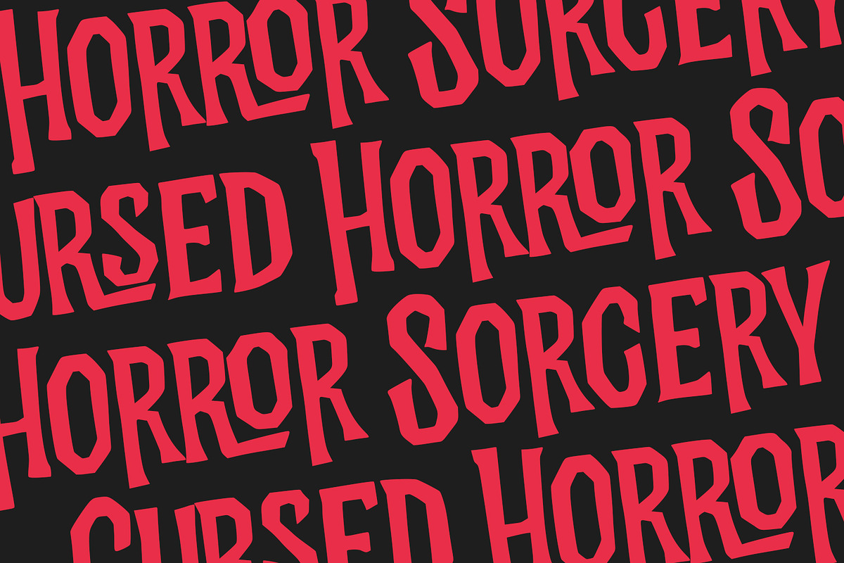 Virus Cursed Halloween Sans Vintage, a Sans Serif Font by Maulana Creative (Photo 6 of 8)