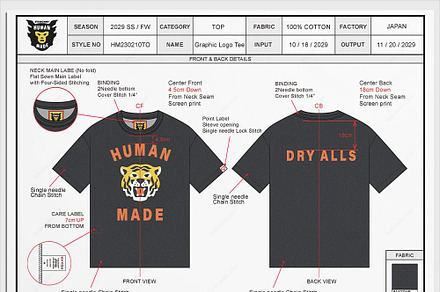 Human Made Graphic T-Shirt Template