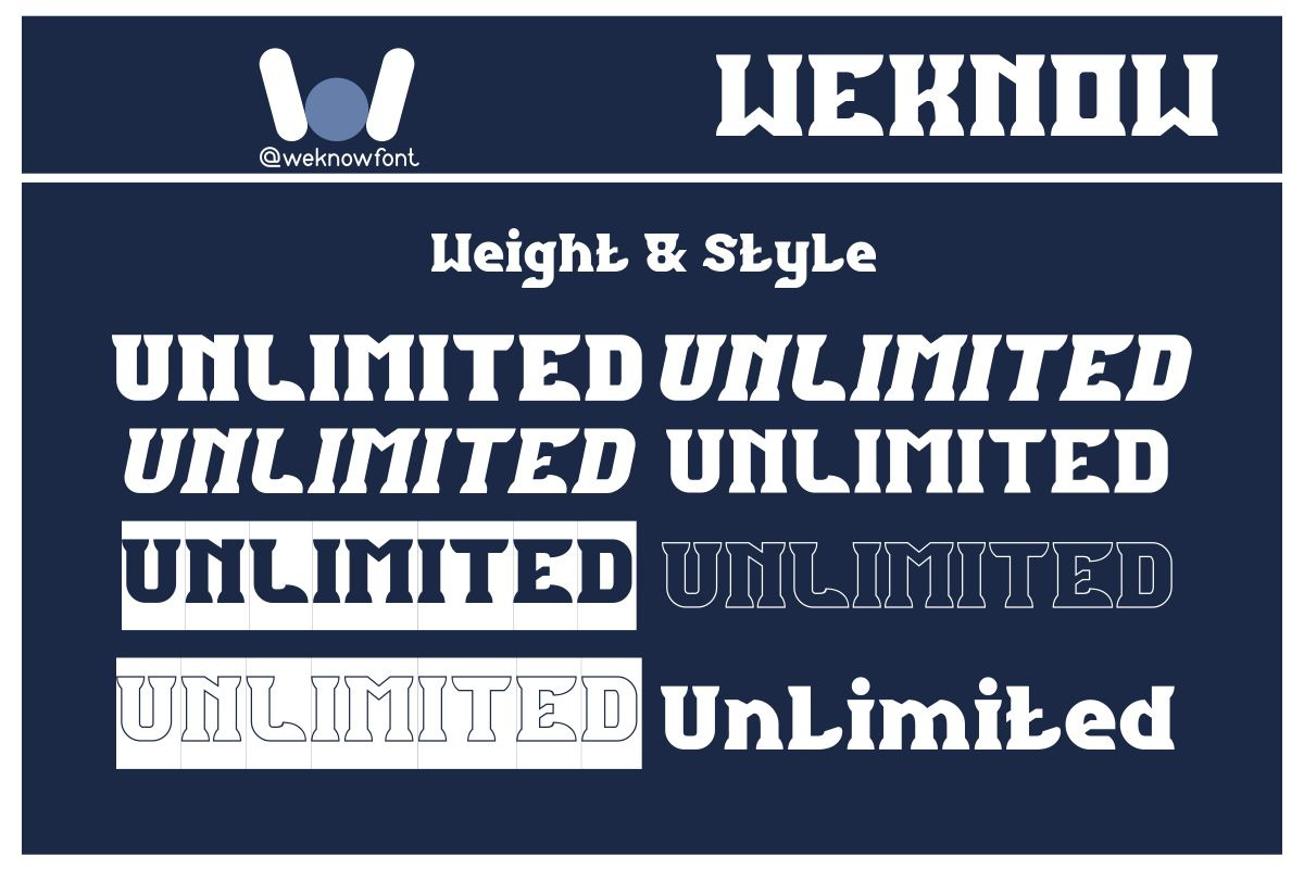 Unlimited Font, a Font by weknow (Photo 7 of 8)