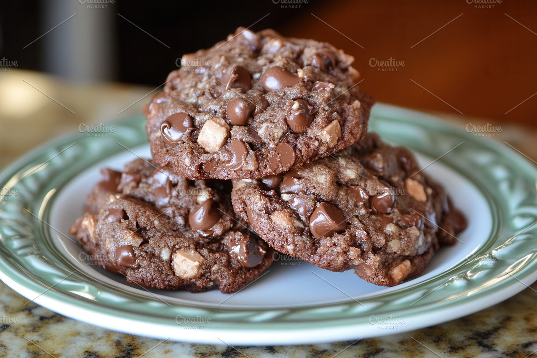 Delicious chocolate chip cookies, a Photo by Pavel_design