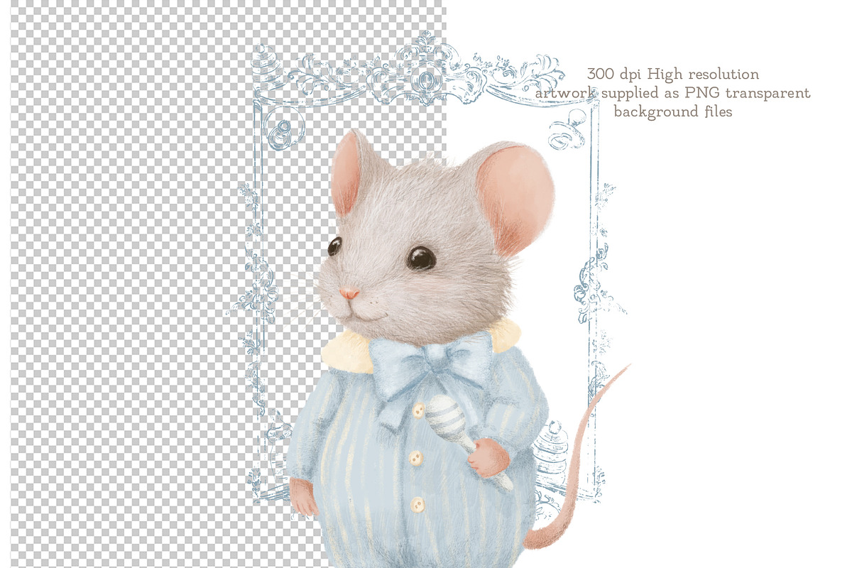 Baby Shower Baby Boy set, an Animal Illustration by AlenaVlasko stock Market (Photo 2 of 9)