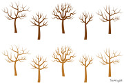 Bare tree silhouettes clipart set, an Illustration by Pravokrugulnik (Thumbnail 3 of 4)