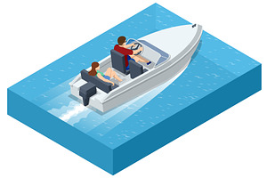 An isometric illustration of a man, a Transportation Illustration by Golden Sikorka