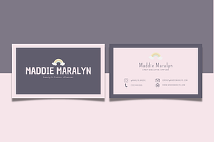 BUSINESS CARD Cute Pastel Colors Inf