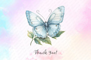 Watercolor Blue Butterflies Cliupart, an Illustration by Watercolor design (Thumbnail 7 of 12)