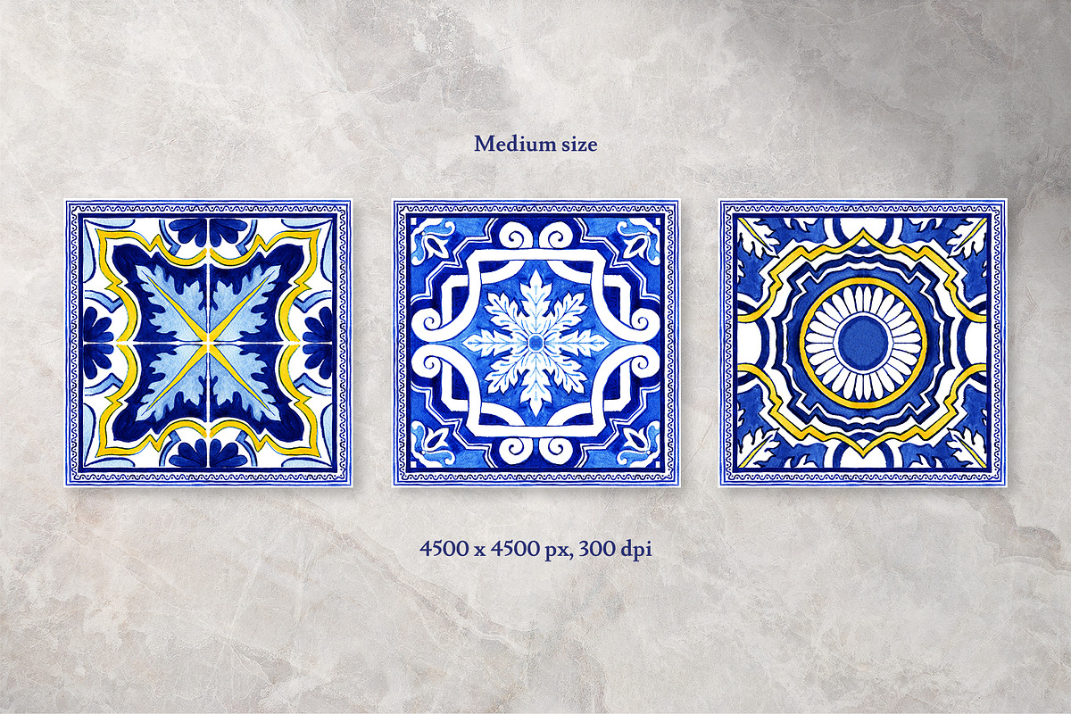 Portuguese Azulejos. Bandanas Set 1, a Decorative Illustration by ilonitta (Photo 4 of 9)