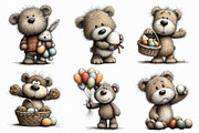 Whimsical Easter Teddy Bear Clipart-, an Illustration by Libby Wishes (Thumbnail 6 of 6)
