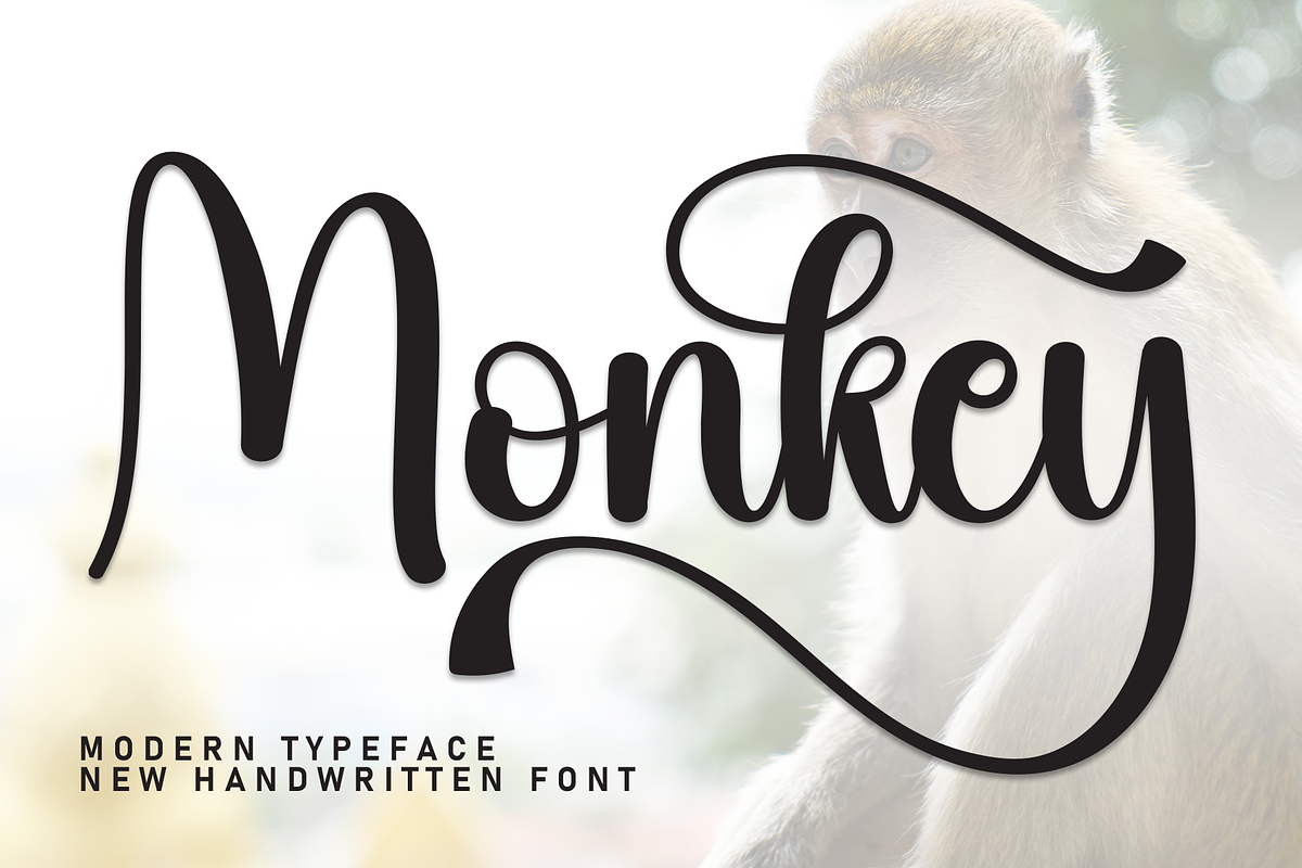 Monkey | Script Font, a Handwritten Font by Scratchones (Photo 1 of 9)