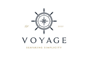 vintage sailor and compass logo., a Graphic by LOGOCREATIVE