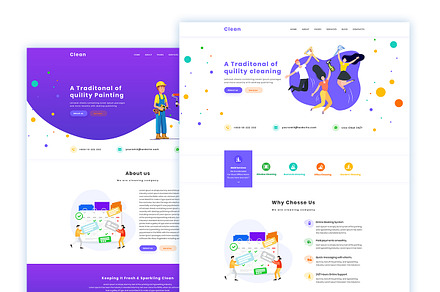 Cleaner Company PSD Template