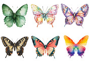 Colorful Butterflies Watercolor Set, an Illustration by Pixels.Craft (Thumbnail 3 of 11)