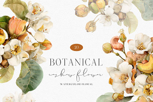 Watercolor Botanical Clipart