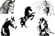 Hand drawn horse collection, vector, an Animal Illustration by AnastasiyaOleynik (Thumbnail 10 of 11)