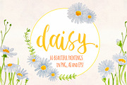Spring Daisies Watercolor Bundle, a Seasonal Illustration by Violet LeBeaux (Thumbnail 1 of 3)