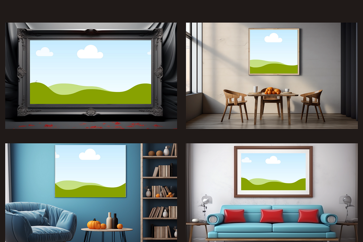 Horizontal Wall Art Canva Mockups, a Merchandise Mockup by LA Design (Photo 4 of 10)