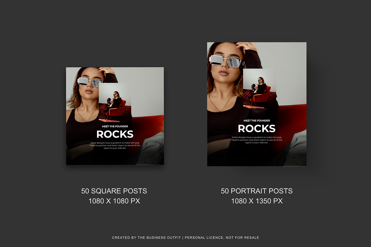 CANVA Bold Editorial Instagram Posts, a Social Media Template by thebusinessoutfit (Photo 10 of 19)