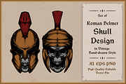Roman Helmet Skull Design Vector, an Illustration by vectstudio (Thumbnail 1 of 3)