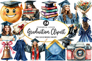 Graduation Watercolor PNG, an Illustration by SinaCreation (Thumbnail 1 of 5)
