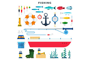 Everything for fishing, set of