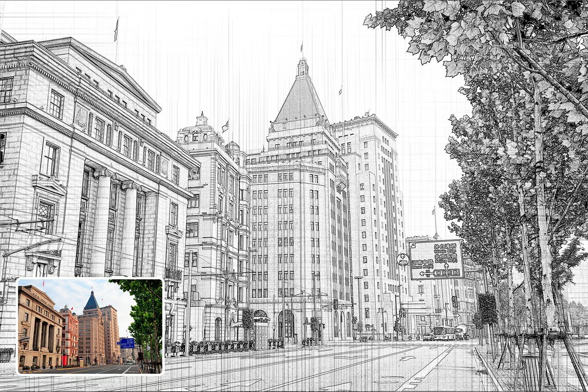 Architecture Sketch Effect, an Action Add-On by Hubzway (Photo 4 of 4)