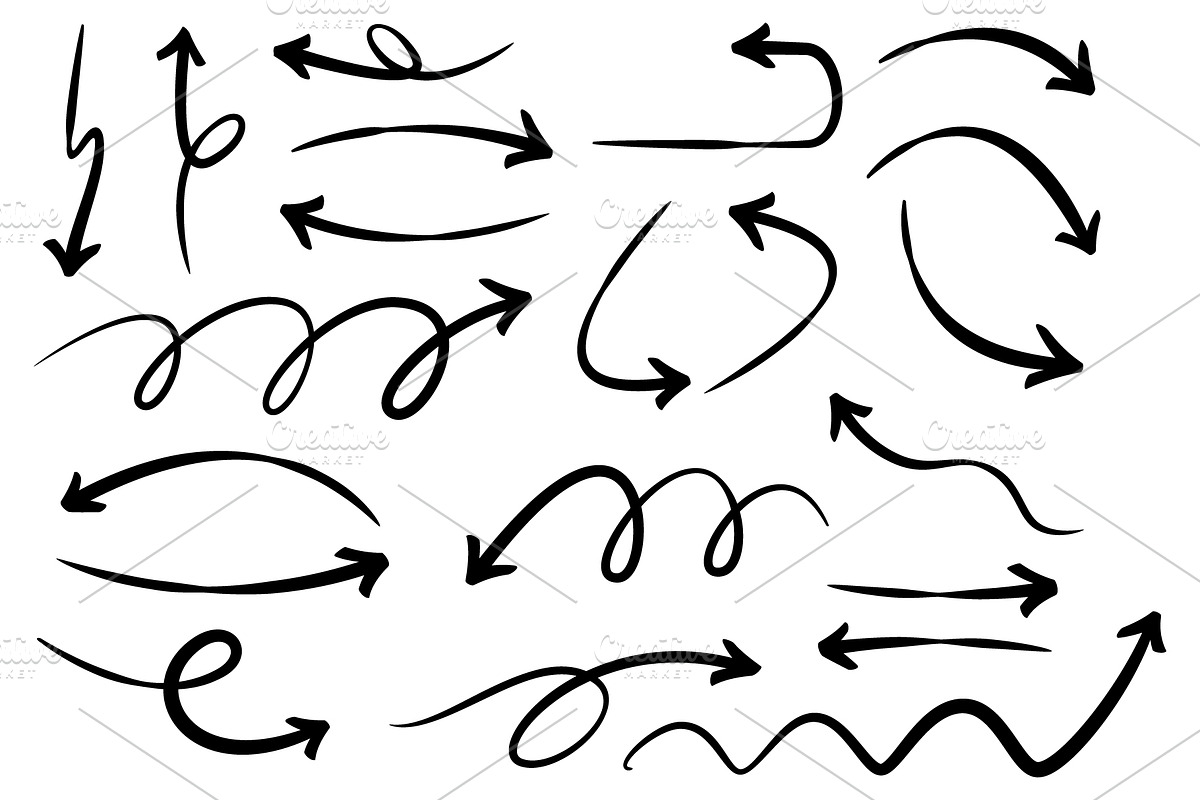 Various black sketch arrows, a Decorative Illustration by Yayasya (Photo 2 of 3)