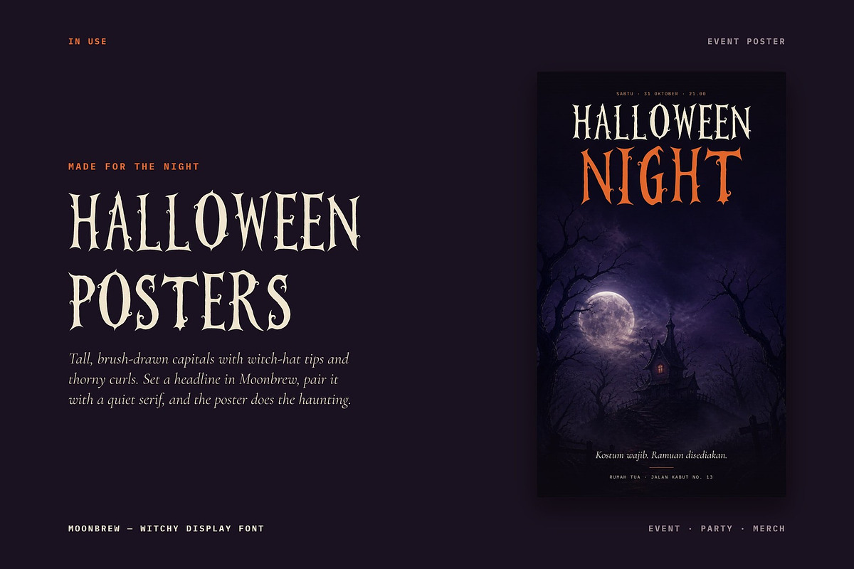 Moonbrew – Spooky Halloween Font, a Serif Font by Yolk Vibes (Photo 3 of 6)