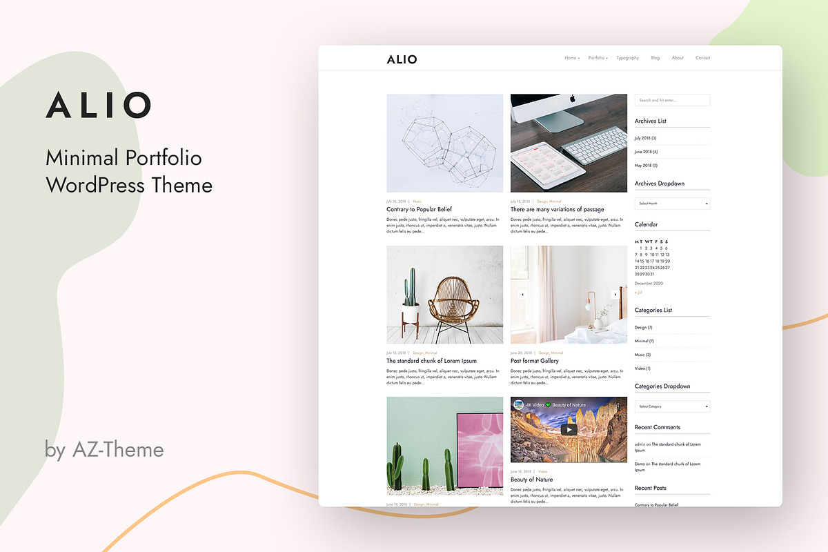 Alio - Minimal Portfolio Theme, a WordPress Template by AZ-Theme (Photo 3 of 5)
