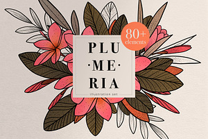 Illustration set "Plumeria"