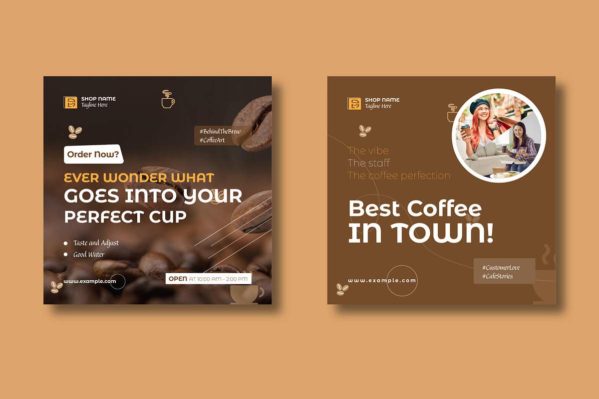 Coffee Shop Social Media Post, a Social Media Template by MightyDesign (Photo 5 of 8)