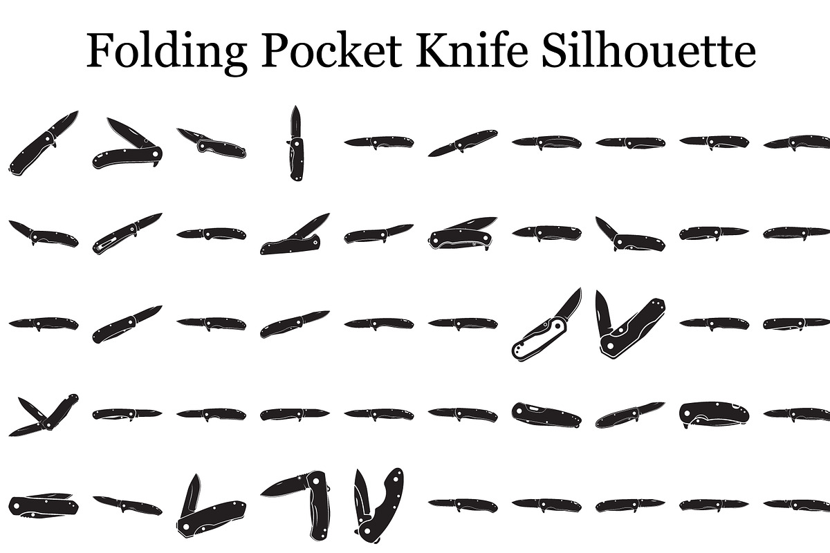 Folding Pocket Knife Silhouette, a Graphic by hafijul (Photo 1 of 12)