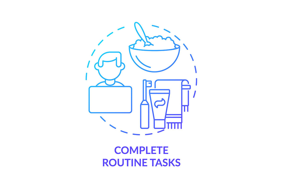 Complete routine tasks svg icon, an Outline Icon by bsd studio ...