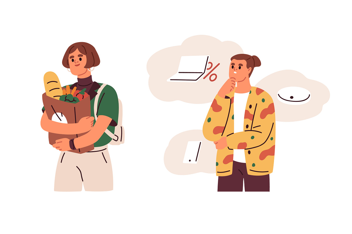 People shopping, choosing goods set, a Person Illustration by Good Studio (Photo 2 of 8)
