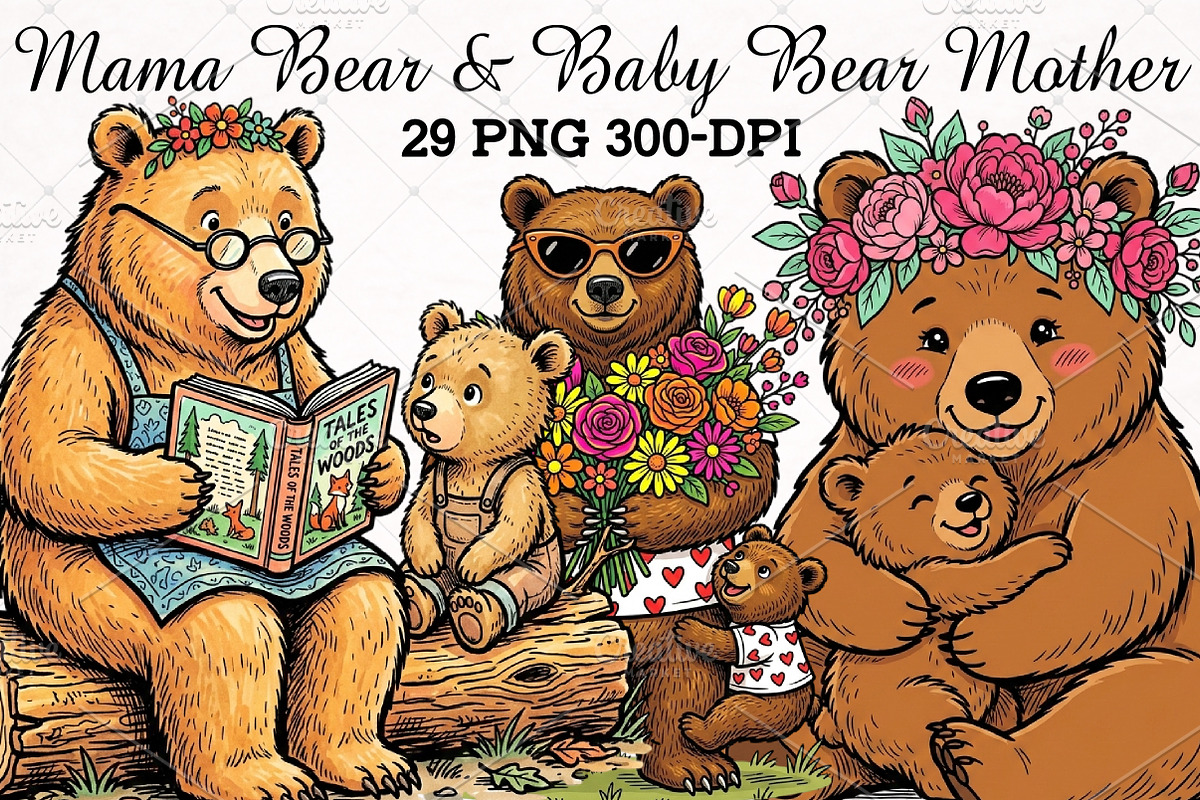 Mama Bear & Baby Bear Mother's Day, an Illustration by RobertsArt (Photo 1 of 5)