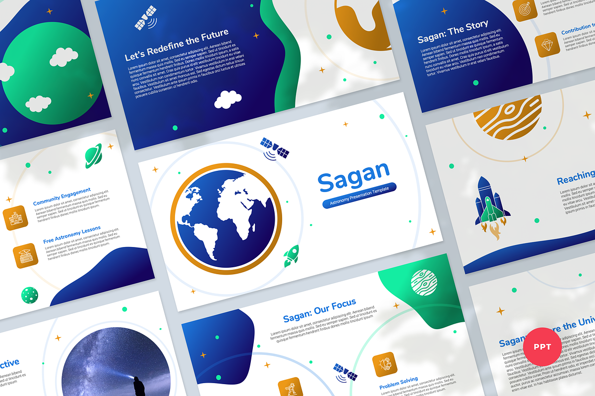Astronomy PowerPoint Template, a Presentation Template by Flat Icons