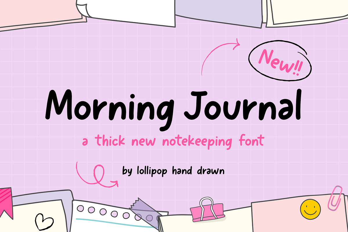 Morning Journal Font, a Handwritten Font by Lollipop Hand Drawn (Photo 1 of 5)